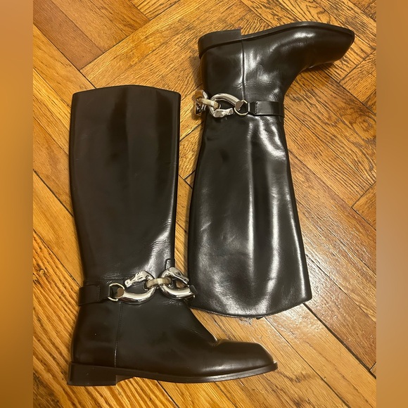 Rare limited edition Tory Burch Black Leather Riding Boots - Picture 2 of 7
